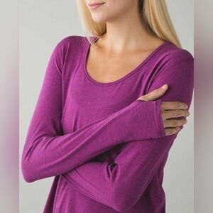 Lululemon Athletica Fitted Long Sleeve Pink Blouse